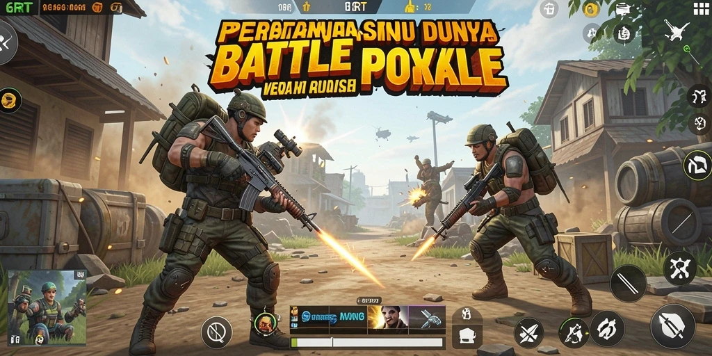 Tampilan pertempuran seru dalam game Battle Royale 6RT.