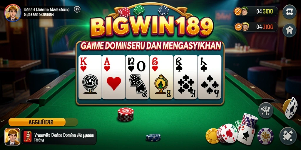 Screenshot gameplay BIGWIN189 menampilkan aksi seru permainan Domino.