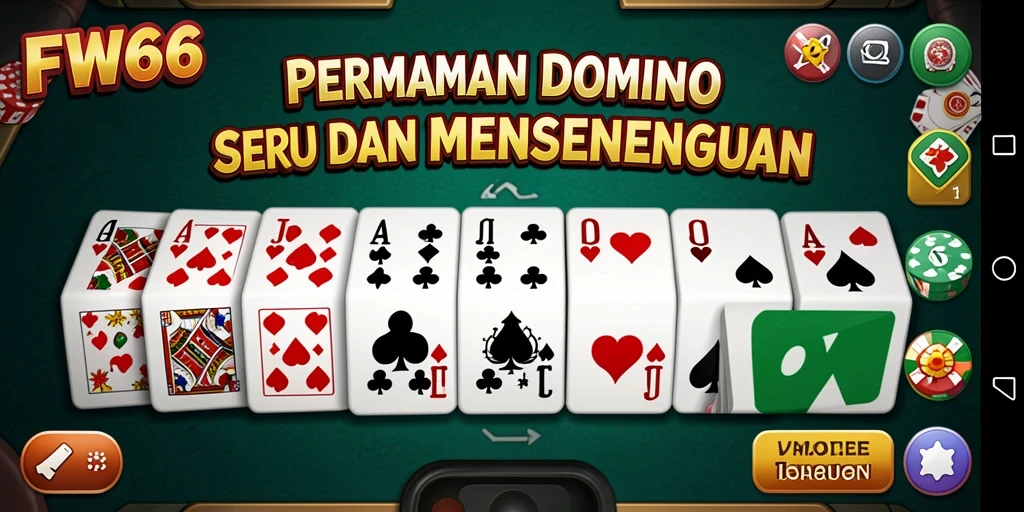 Screenshot gameplay FW66 yang menampilkan momen seru permainan Domino.
