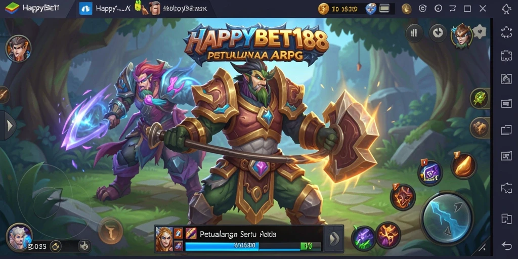 Screenshot gameplay <strong>HAPPYBET188</strong> yang menunjukkan karakter dalam pertempuran seru.