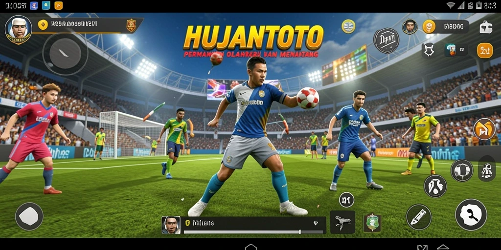 Tampilan gameplay seru dalam HUJANTOTO, penuh aksi olahraga.