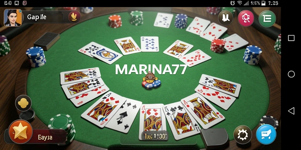 Tampilan gameplay seru dari MARINA77 permainan Gaple.