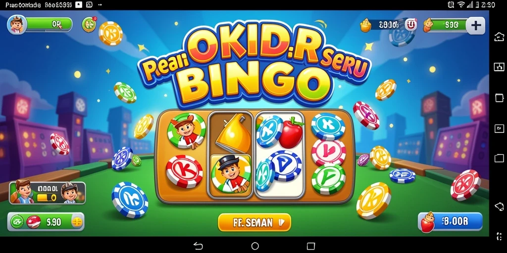 Tampilan gameplay seru Bingo di OKIDR dengan grafis menarik.