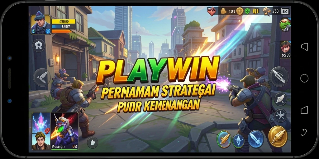 Screenshot utama gameplay <strong>PLAYWIN</strong> yang menunjukkan aksi strategi yang mendebarkan.