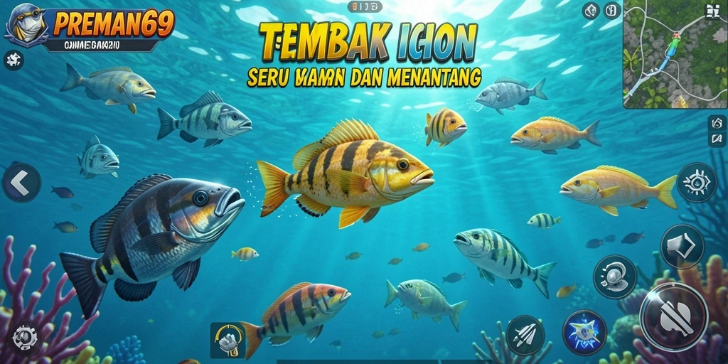 Screenshot gameplay PREMAN69 menampilkan aksi seru Tembak Ikan.