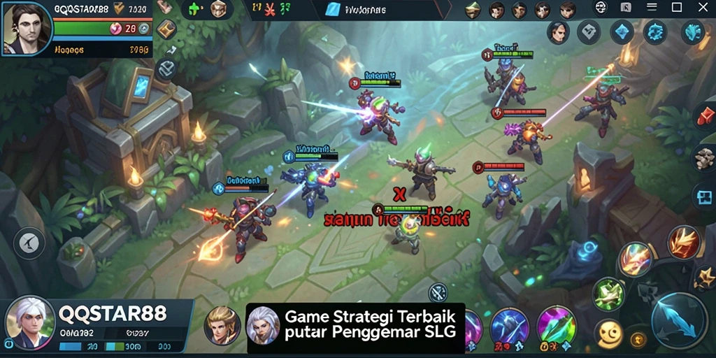 Screenshot utama QQSTAR88 menampilkan aksi seru dalam gameplay SLG.