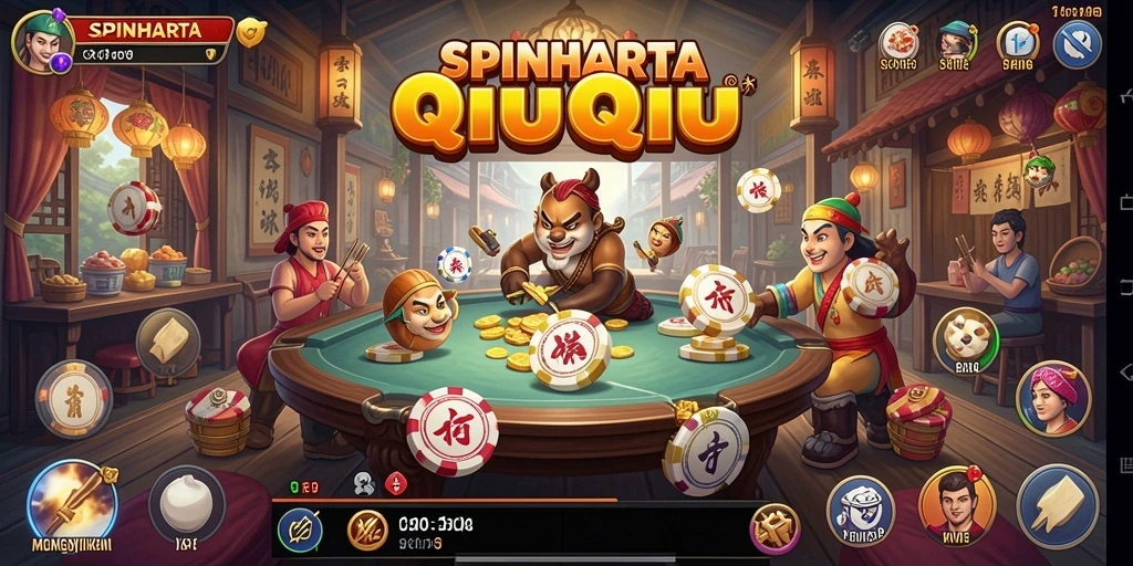 Gameplay seru QiuQiu dalam SPINHARTA yang menantang.