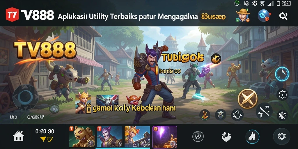 Tampilan antarmuka pengguna TV888 yang sederhana dan efisien.