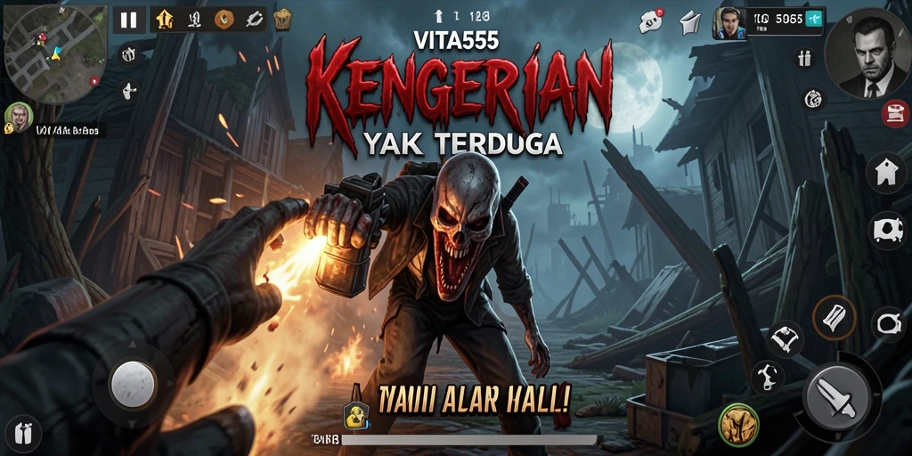 Tampilan gameplay menegangkan di VITA555 dengan suasana Horror yang kental.