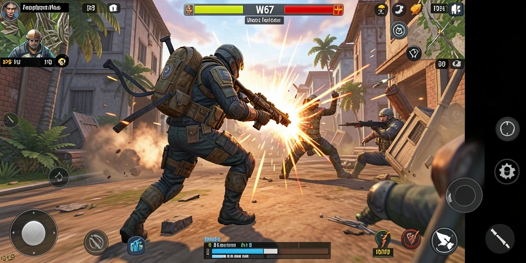 Tampak intensnya pertempuran dalam gameplay TPS W67.